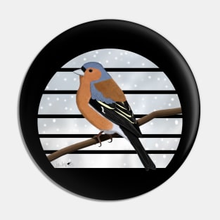 Chaffinch Winter Snow Bird Watching Birding Ornithologist Gift Pin