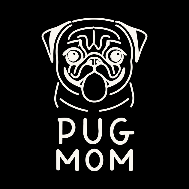 Pug Mom - Lineart Drawing for black by ravensart