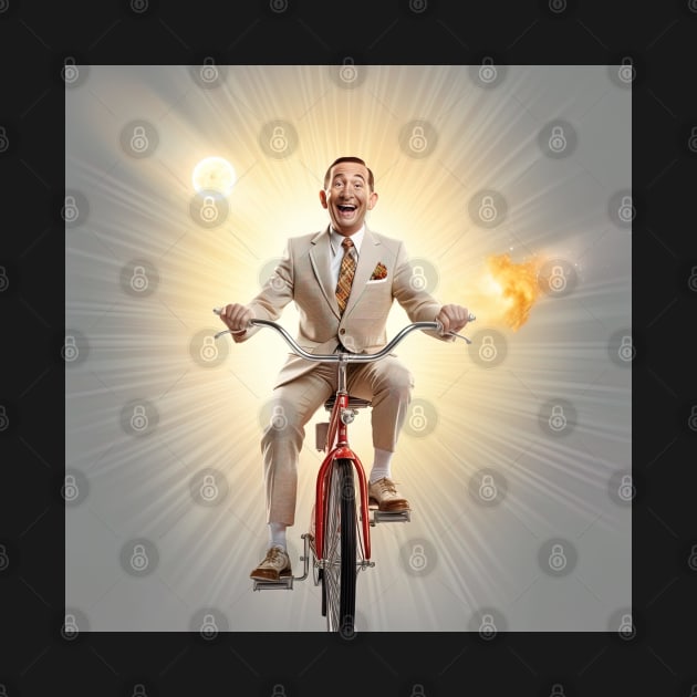 Pee wee herman on bike by Maverick Media