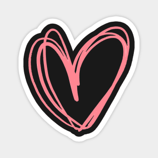 Cute Drawing Of A Pink Heart Magnet