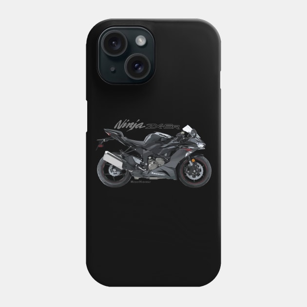 Kawasaki Ninja ZX-6R 20 black, sl Phone Case by MessyHighway