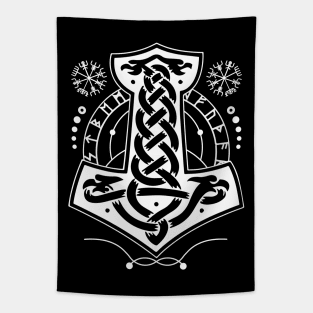 Mjolnir - The Hammer of Thor | Norse Pagan Symbol Tapestry