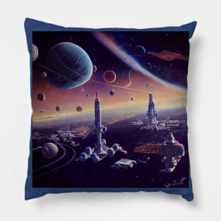 Interplanetary Spaceport Pillow