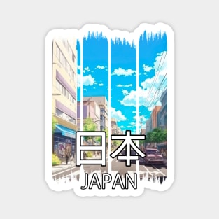 Tokyo Street Sunny Day Cityscape – Anime Shirt Magnet