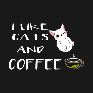 I like cat and coffee T-Shirt