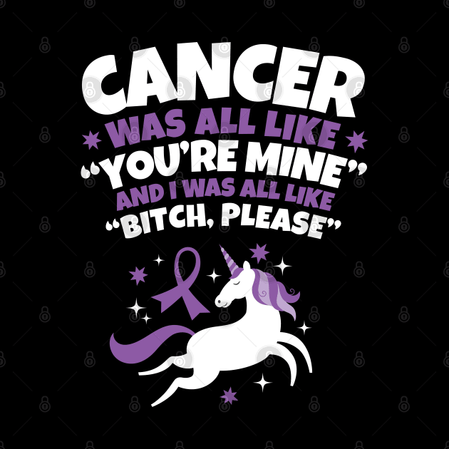 Funny Cancer Bitch Please Unicorn by jomadado