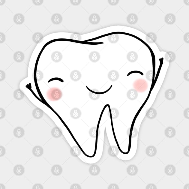 Happy Tooth (Black) Magnet by Happimola