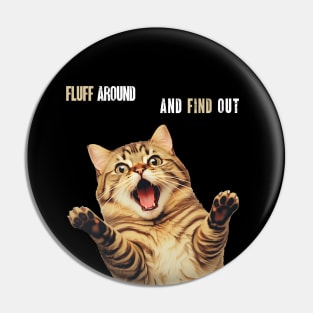 Fluff Around And Find Out Cat Pin