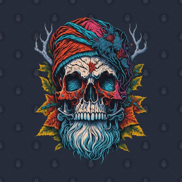 skull santa colorful by NekerArt