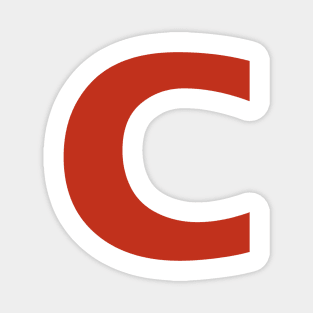 Letter c in Red Text Minimal Typography Magnet