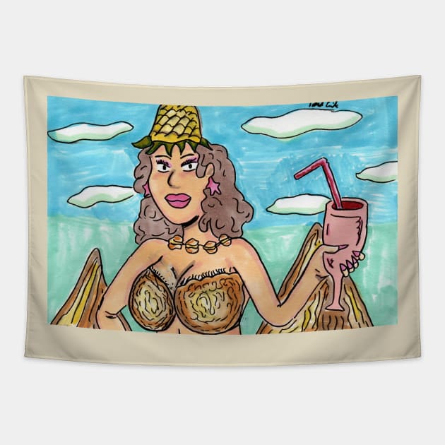 Coconut Relaxation Tapestry by ConidiArt