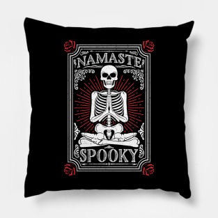 Namaste Spooky Halloween Yoga Skeleton Pillow