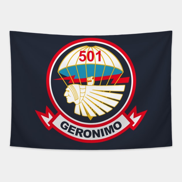 Mod.2 Geronimo 501st Airborne Parachute Infantry Tapestry by parashop