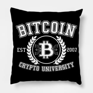 Funny Bitcoin Crypto University BTC Retro Gift Pillow