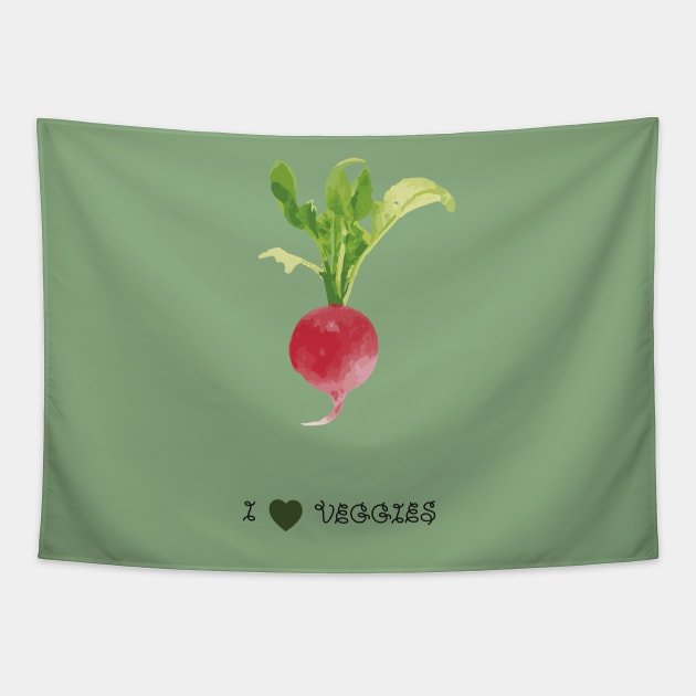 Radish - I love veggies Tapestry by PrintablesPassions