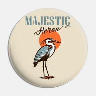 Heron bird Pin