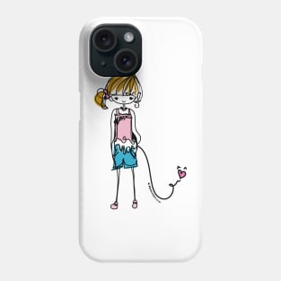 doodle girl illustration Phone Case