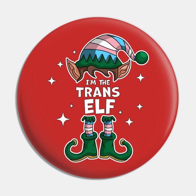 I'm The Trans Elf LGBTQ Transgender Elf Matching Christmas Pin by OrangeMonkeyArt