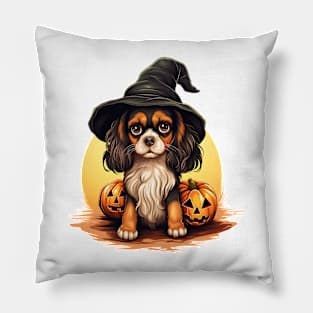 Halloween Cavalier King Charles Spaniel Dog #3 Pillow