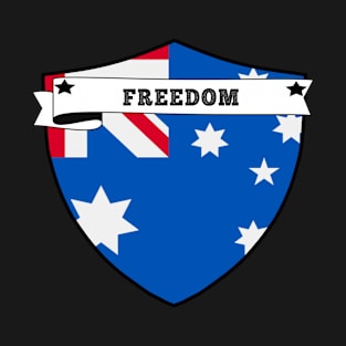 FREEDOM, AUSTRALIA COUNTRY SHIELD, MINIMALIST AUSTRALIA FLAG, I LOVE AUSTRALIA , BORN IN AUSTRALIA T-Shirt