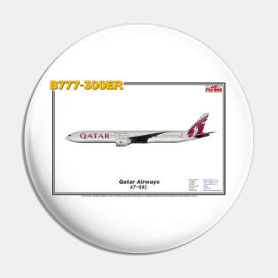 Boeing B777-300ER - Qatar Airways (Art Print) Pin