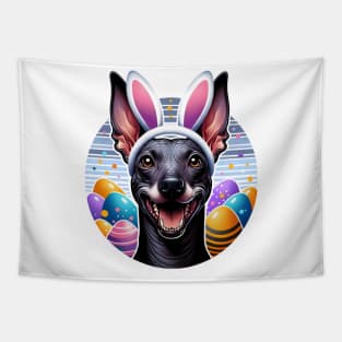 Xoloitzcuintli Celebrates Easter with Bunny Ear Headband Tapestry