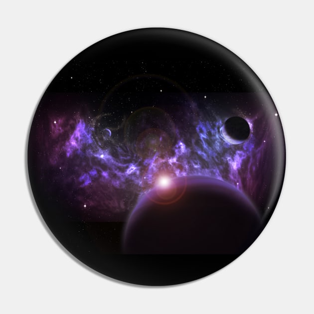 Purple Nebula Space Pin by 2HivelysArt