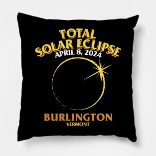 Total Solar Eclipse 2024 - Burlington, Vermont Pillow