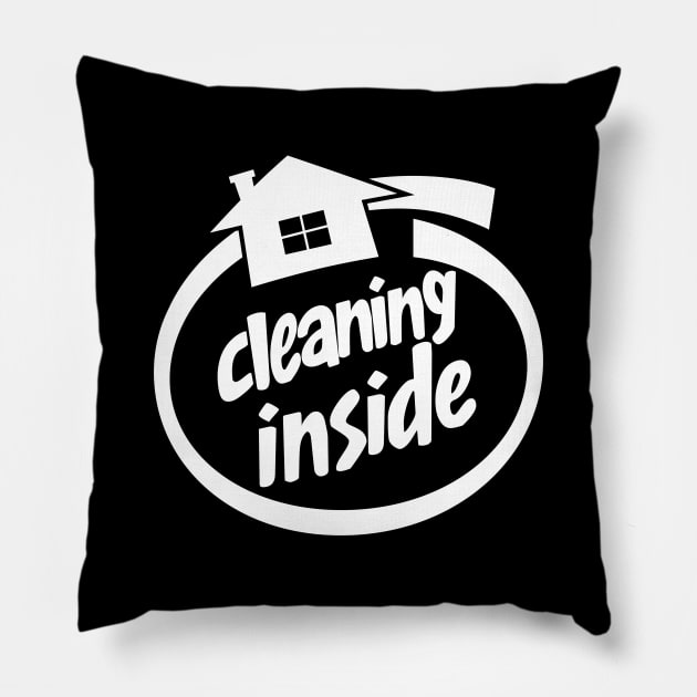 Funny House Spring Cleaning Logo Parody Pillow by BoggsNicolas