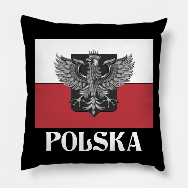 POLSKA - Polish Eagle, Poland Flag, and Shield Pillow by DreamStatic