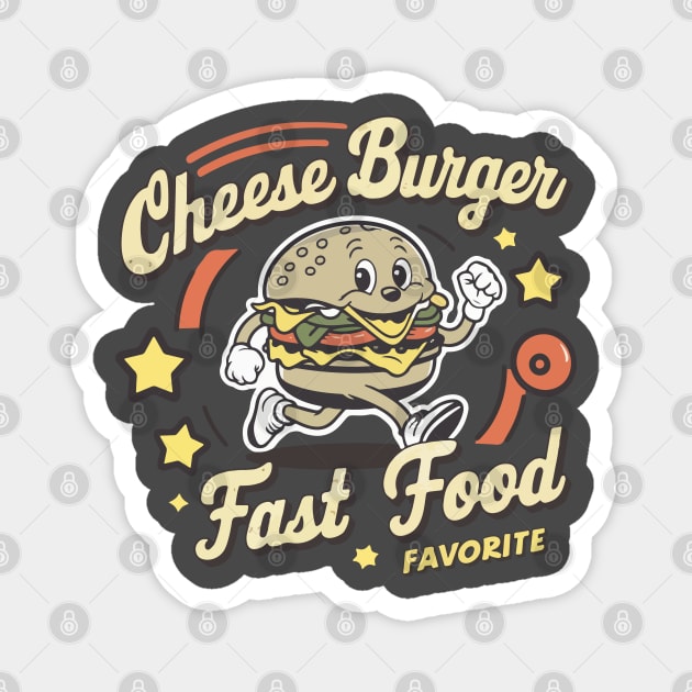 Cheese Burger Fast Food Favorite Magnet by Moulezitouna