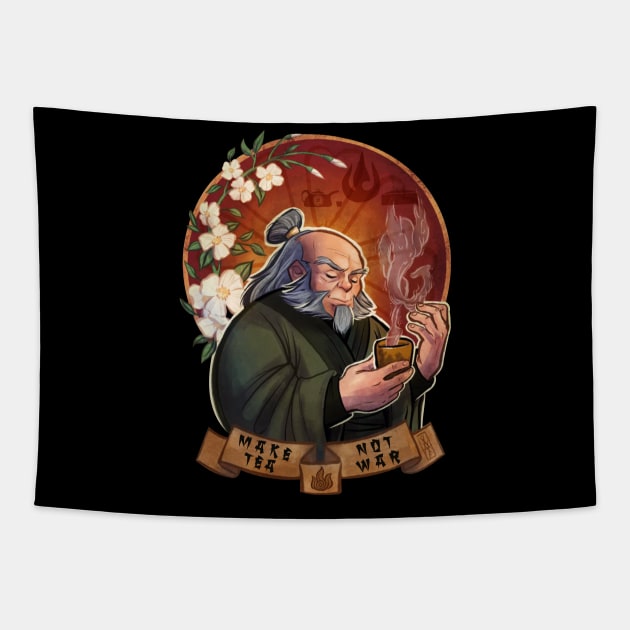 Uncle Iroh Avatar - Make Tea Not War Tapestry by copacoba