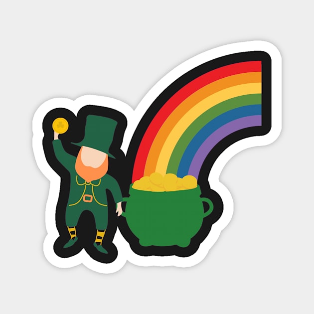 Pot Of Gold At The End Of A Rainbow Magnet by BuddiccaDesigns