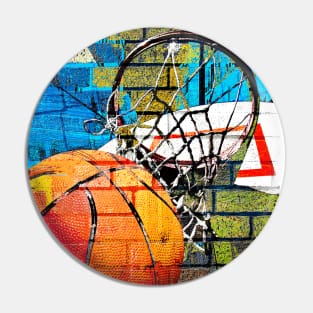 Basketball art print swoosh 107- Basketball artist design Pin