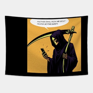 Grim Reaper human relation scythe safety Tapestry