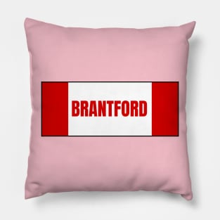 Brantford City Ontario in Canadian Flag Colors Pillow