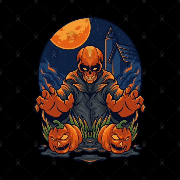 Pumpkin Skelleton Halloween Design by SDxDesigns