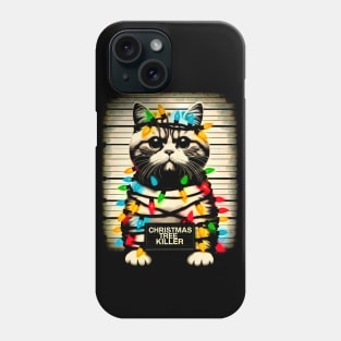 Feline Festivities: Christmas Tree Killer Funny Xmas Tee Phone Case