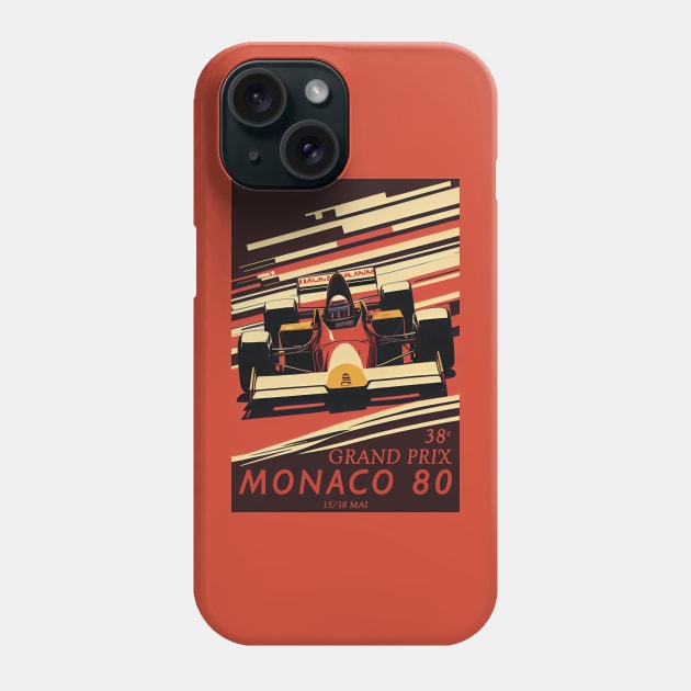 1980 Monaco Grand Prix Travel Poster Phone Case by GreenMary Design