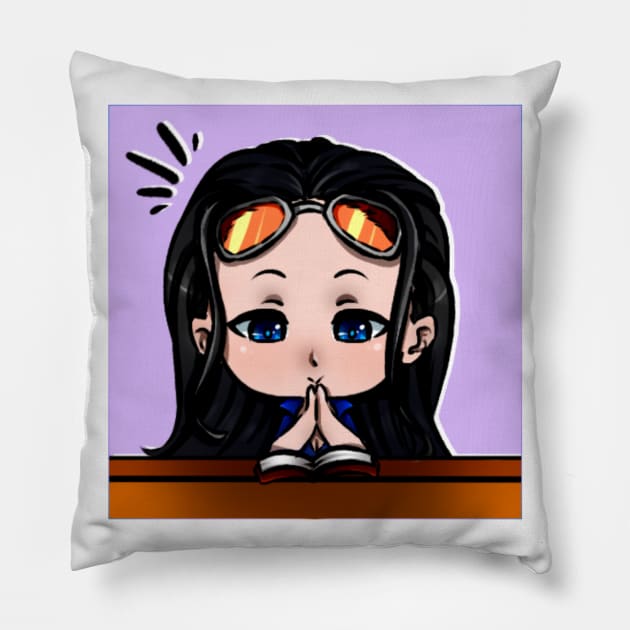 one piece - nico robin Pillow by Anet Garol