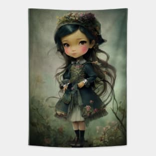 Beautiful Chibi Kawaii Style Girl Art Tapestry