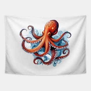 Orange Octopus Tapestry