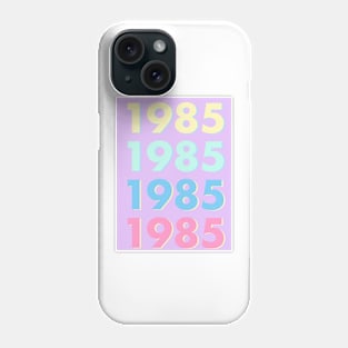 1985 Pastel Typography - Personalized Year Retro Nostalgic Art Print Phone Case