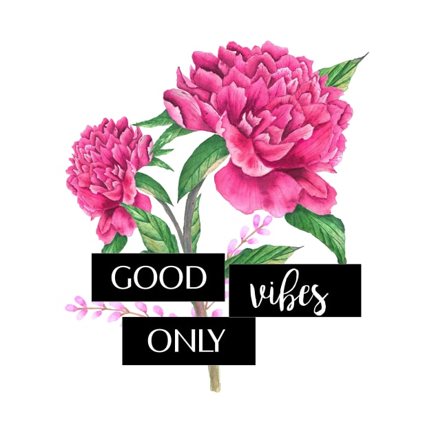 Good vibes only fuchsia peonies by LatiendadeAryam