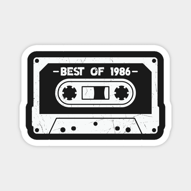 Best of 1986 Retro Cassette Tape 1986 Birthday Magnet by SLAG_Creative