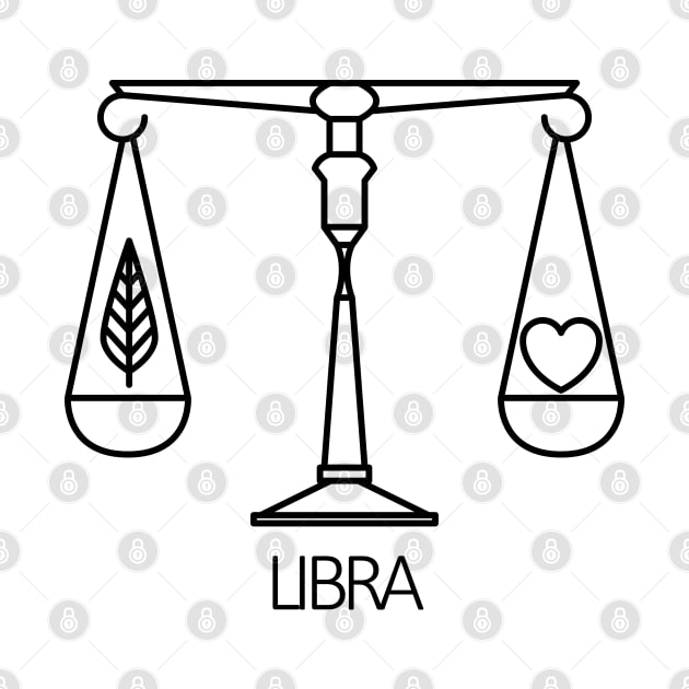 Libra Zodiac Sign - Black by SimpleWorksSK