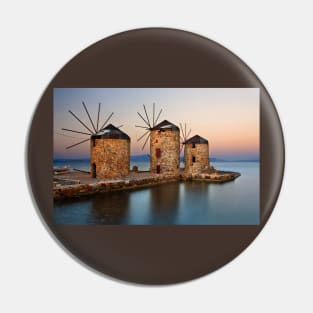 Old windmills of Chios island Pin