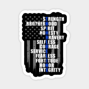 Police Holiday Gift - Thin Blue Line Flag - Law Enforcement Magnet