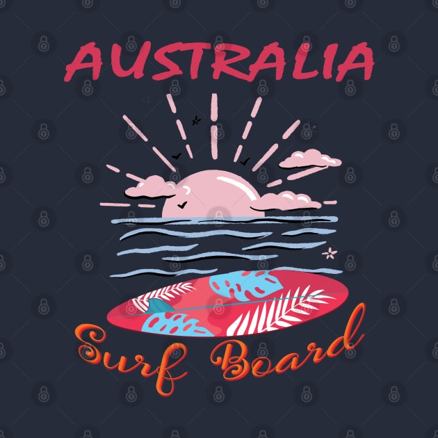 Australia surf board by TeeText