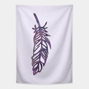 Galaxy Feather | Purple + Blue Feather | Watercolor Galaxy Feather Tapestry